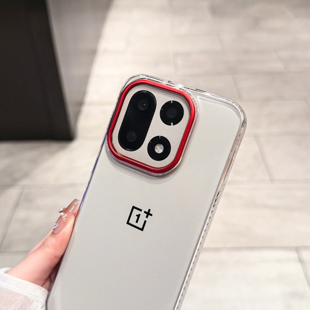 Dành Cho Oneplus 15 Màu Vận Chuyển Series Trong Suốt Vòng Tròn Đỏ Cứng Ốp Lưng Nước Chống Trơn Trượt Họa Tiết Điện Thoại