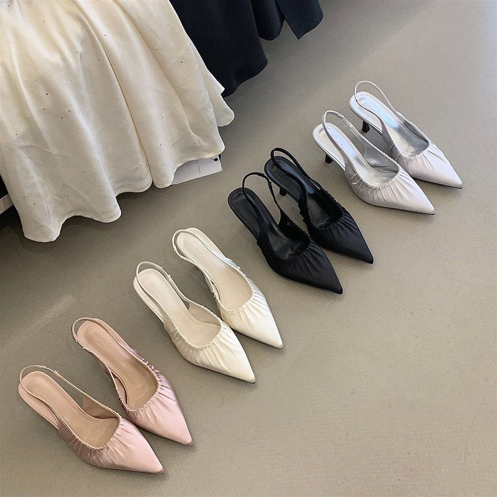 Giày Sandal TT Nữ Mũi Nhọn Không Mệt Mỏi Chân Đẹp Gót Cao