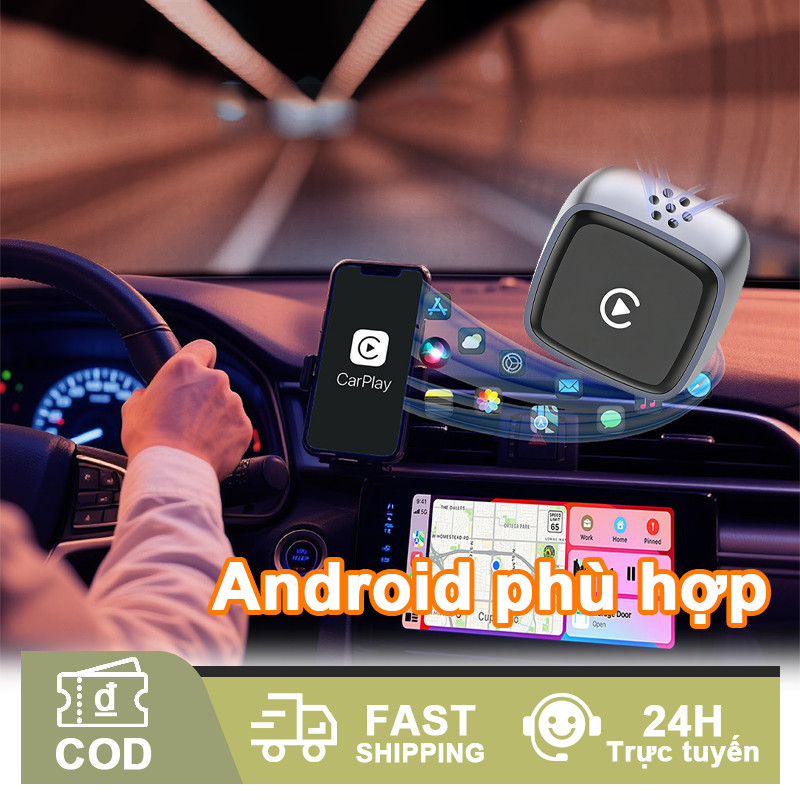 Bộ Chuyển Đổi CarPlay Android Auto Không Dây 2 Trong 1 Hộp Thông Minh Ô Tô CarPlay Android Auto Không Dây