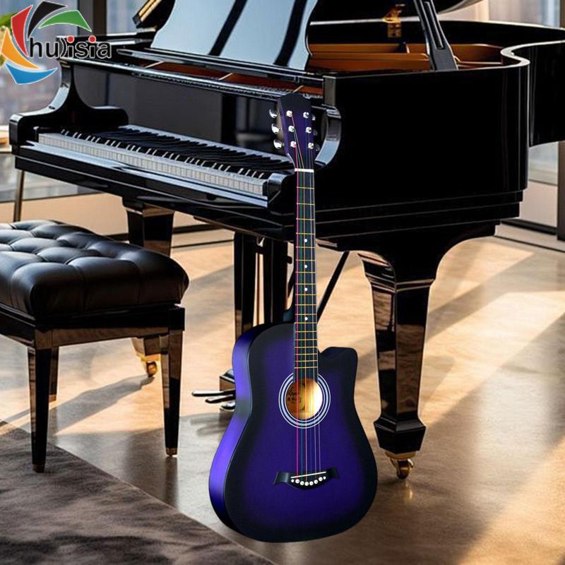 Chalisia 38 '' Đàn Guitar Gỗ Acoustic Người Mới Bắt Đầu Dễ Dàng Giữ Trẻ Em Học Tập 6 Dây Đàn Guitar Dân Gian Nhạc Cụ Cho Gigs Quà Tặng Mọi lứa tuổi