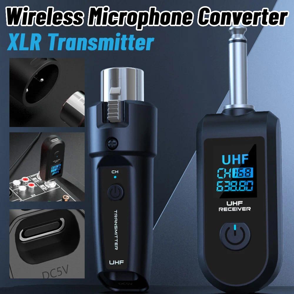 bộ thu phát tín hiệu không dây UHF cho micro điện thoại XLR dành cho đàn guitar cắm chơi với mixer âm thanh