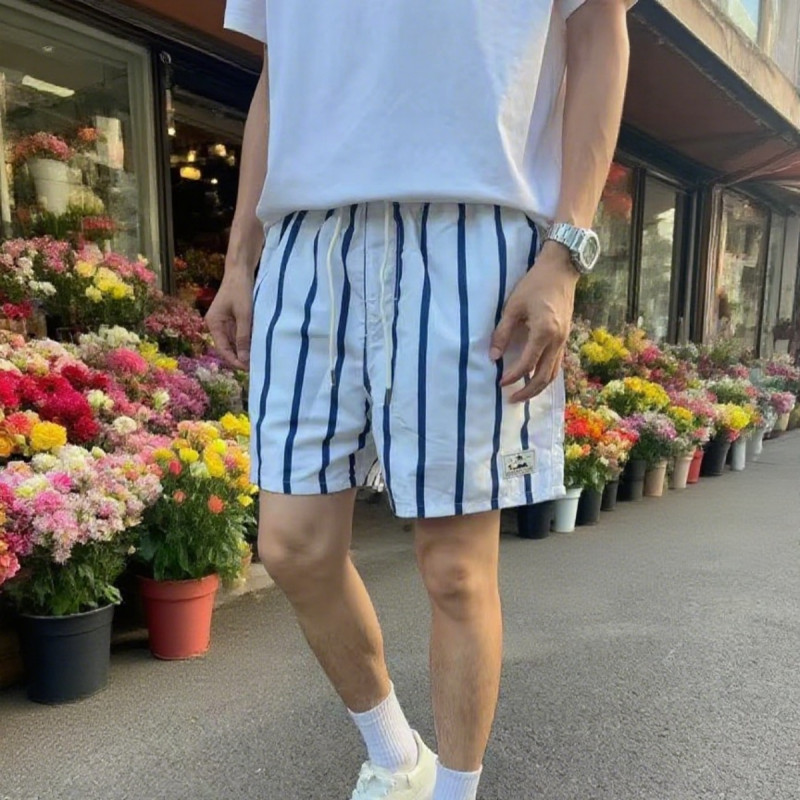 Quần short đi biển sọc nhanh khô mùa hè VG 2026 dành cho nam, quần bơi chống nước dáng rộng vừa vặn