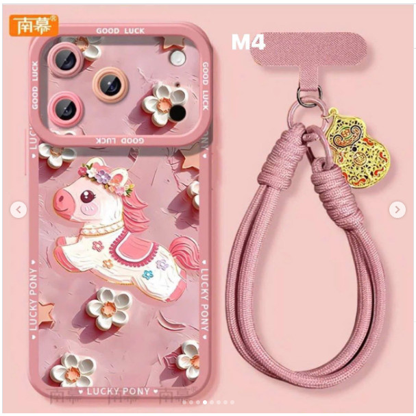 ỐP ĐIỆN THOẠI IN HÌNH NGỰA KÈM MÓC ĐEO TAY (15-17PROMAX)