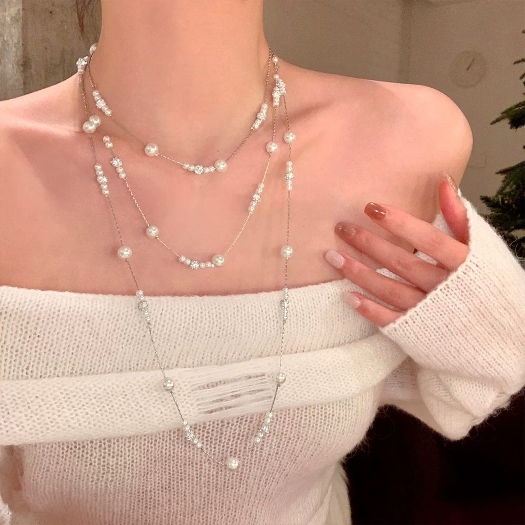 Vòng cổ ngọc trai sáng bóng, cao cấp - Phụ kiện thời trang dành cho nữ