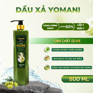 Dầu Xả Yomani Tinh Chất Olive Cao Cấp 800ml- Phục Hồi Hư Tổn Tóc Khô Sơ, An Toàn Lành Tính