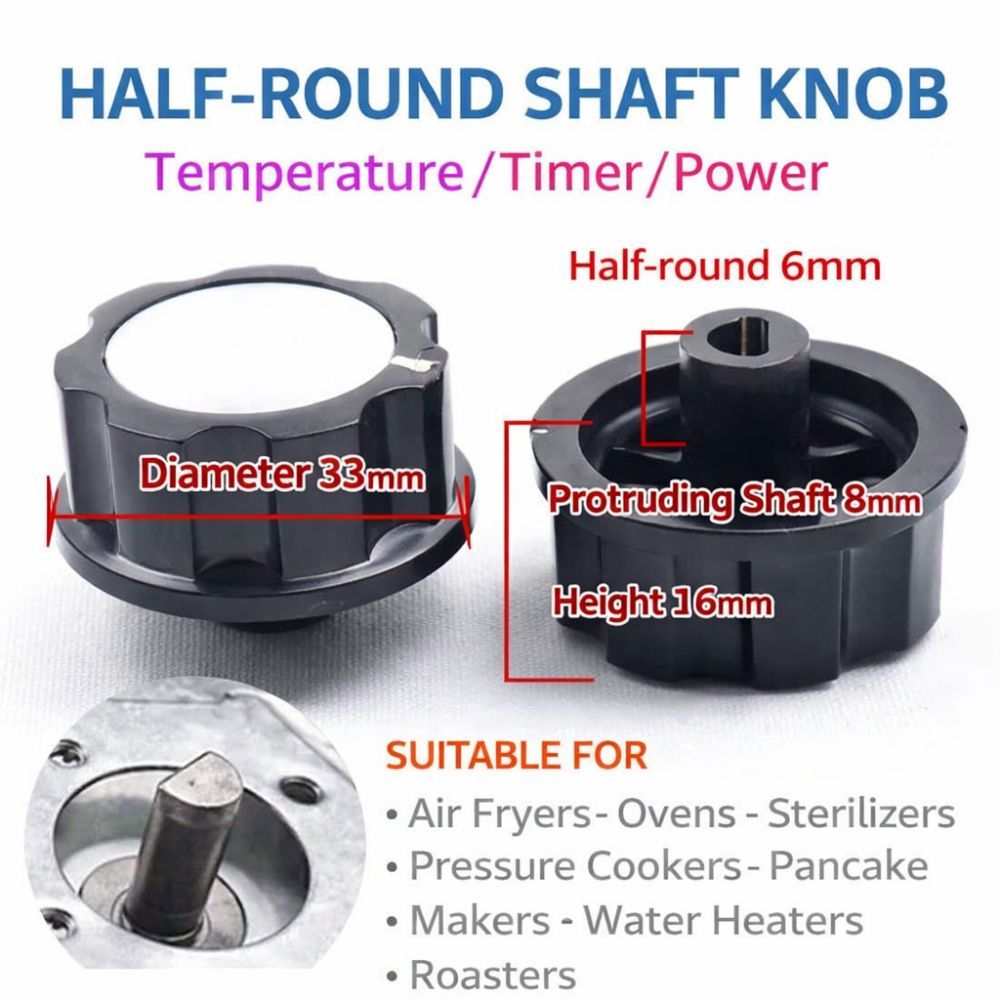 Núm một trục NKSFX, Phụ kiện nhà bếp Dễ dàng lắp đặt Núm công tắc hẹn giờ, Bộ phận thay thế bộ phận thay thế nồi chiên không khí KL50-G3