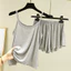 Modal Nhỏ Sling Bộ Đồ Ngủ Nữ Mùa Hè Mỏng Quần Short Sinh Viên Thường Ngày Nhà Quần Áo Ice Silk Vest Bộ Hai Mảnh