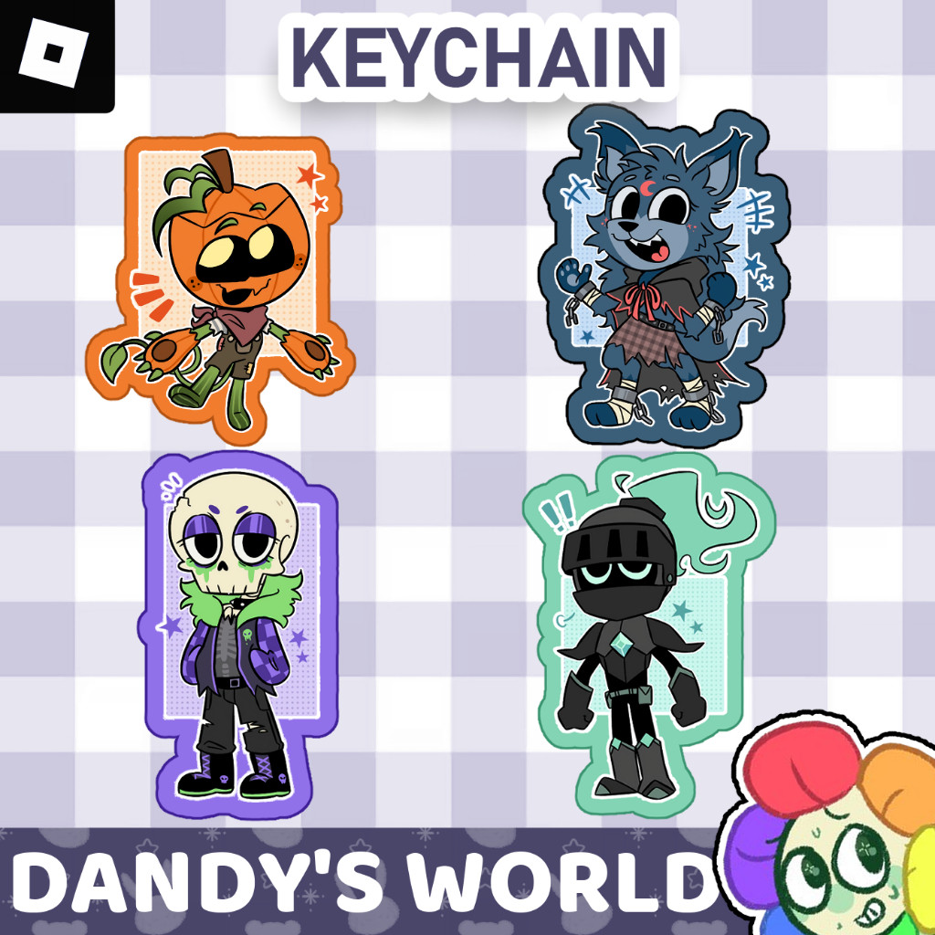 Ganci/Móc khóa Acrylic roblox Dandy's world-Toons sự kiện Halloween