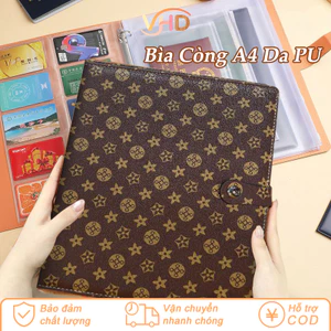 Bìa Còng A4 Da PU Dày Dặn Cao Cấp - Thiết Kế Lá Rời Tiện Lợi, Lưu Trữ Vé, Giấy Tờ, Hồ Sơ Gia Đình Đa Năng