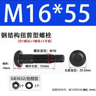 Kết cấu thép Bu lông cường độ cao Loại cắt xoắn 10.9 S-Class Vít đầu tròn Daquan M16M20M22M24M27M30 RC2Y
