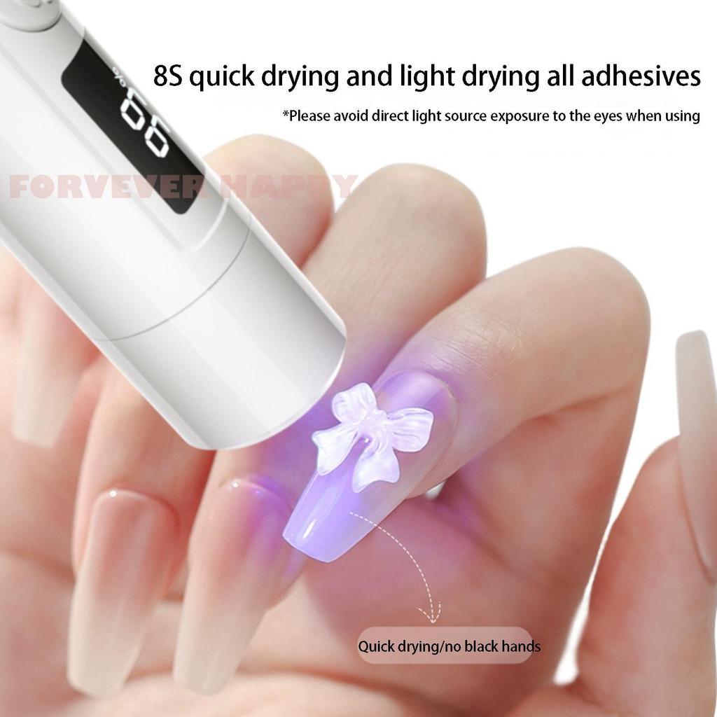 Đèn móng tay UV cầm tay Máy sấy móng tay không đau di động có đầu silicon cho Gel Nail Art Flash Chữa đèn