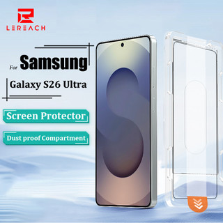 Lereach cho Samsung Galaxy S25 Ultra S26 Ultra S24 Ultra S26 Plus S26 S25 FE – kính cường lực bảo vệ màn hình, ngăn chống bụi, dán keo 1 giây