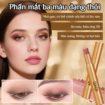 【Lên Màu Chuẩn/Ánh Kim Tuyến】Son Mắt 3 Tông Màu Tự Nhiên - Chì Phấn Mắt Dạng Thỏi/Trang Điểm Hàng Ngày/Không Vón Cục