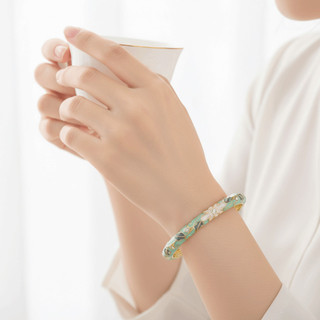 Lắc Tay Cloisonné Men Hoa Lớn, Phong Cách Truyền Thống Trung Quốc Boho - Thời Trang Và Quà Tặng