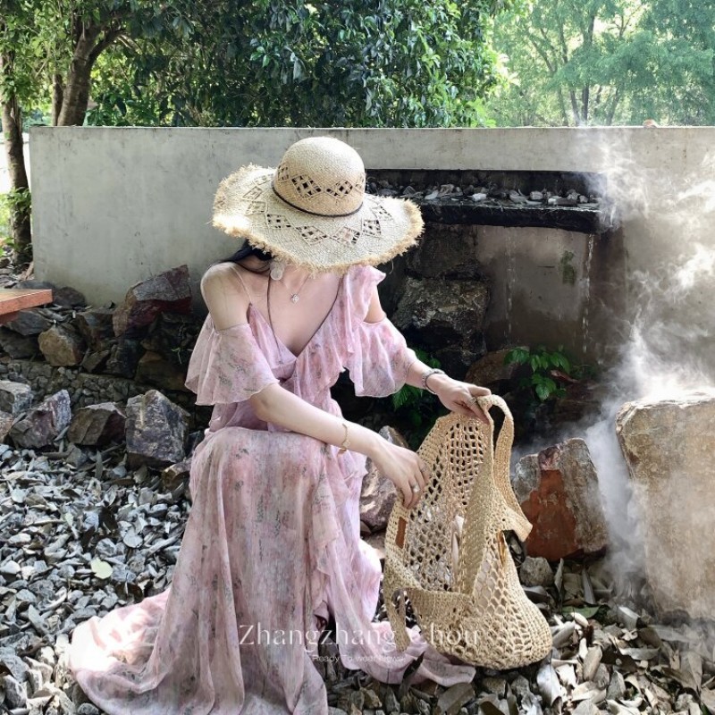 Đầm hoa hồng phong cách Pháp cao cấp, phù hợp mùa hè