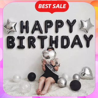 Set 10 Bóng Bay Đen Bạc Trắng Size 10 Inch tương đương 25cm Trang Trí Sinh Nhật, Tiệc Tùng, Party DF25
