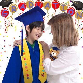 2026 Bộ áo choàng tốt nghiệp dệt mới cho trẻ em, mũ và áo choàng đi học mầm non & tiểu học cho buổi lễ & biểu diễn