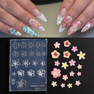 [hatheaven] Khuôn nghệ thuật làm móng bằng silicon tự làm thủ công cho móng tay Thời trang Hoa Nail Art Design Mold Mẫu trong suốt cao Đẹp