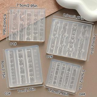[hatheaven] Khuôn hình nơ ruy băng 3D Dập Stencils UV Gel Ba Lan Khuôn nghệ thuật Khuôn khắc silicon Thiết kế DIY Trang trí móng tay quyến rũ đẹp