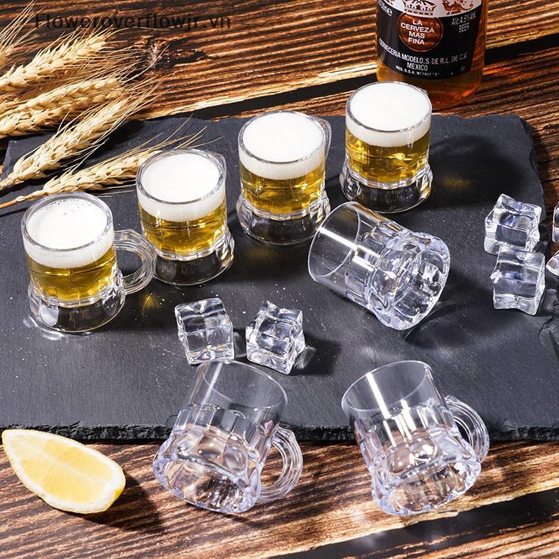 FJR 5 / 10 Chiếc 30ml Cốc Bia Tay Cầm Nhỏ Nhựa Whisky Mini Cho Đảng Cốc Thủy Tinh Barware Nhà Bếp Thanh Ăn Trang Trí Sân Vườn HOT