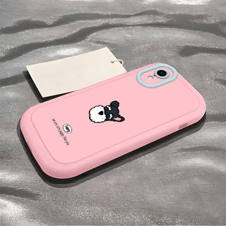 Ốp lưng IPhone 17 16 15 14 13 12 11 Pro Max XRXSMax 78 Plus Dễ thương Cartoon Puppy Couple Puff trường hợp điện thoại
