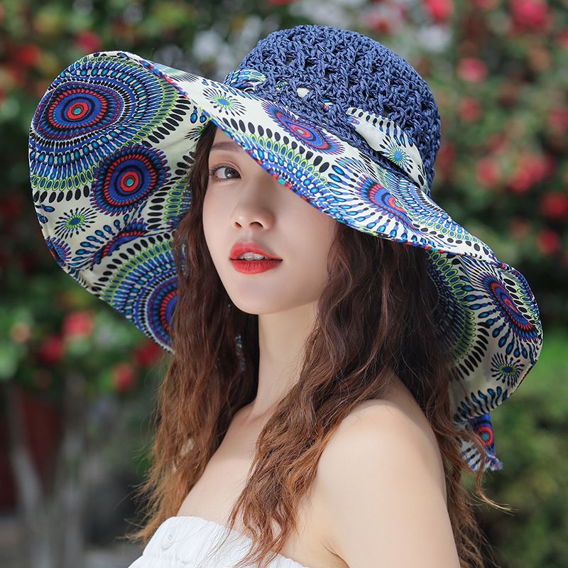 Mũ rộng vành phong cách mới cho mùa hè, chống tia UV, phù hợp đi chơi bên biển