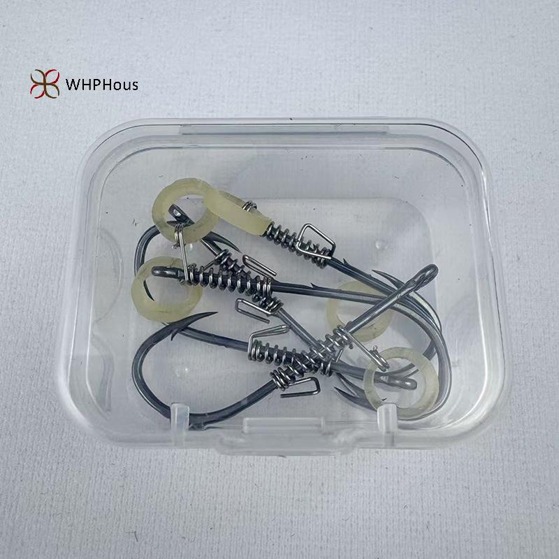 < WHPHous-t > 5 Cái Móc Câu Tôm Sống Grouper Lưỡi Câu Thép Gai Có Lò Xo Cố Định Biển Bass Thép Carbon Lưỡi Câu Sắc Nét 2 / 0#3/0#4/ 0 # Size Đẹp