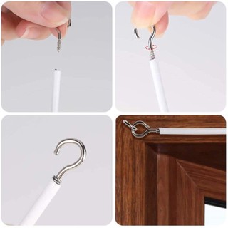Dây rèm cửa sổ bằng thép bọc nhựa dài 5m kèm tăng đơ và móc Bộ Dây Treo Rèm Cửa Sổ， Dài 2M，Kèm Khoen Tròn Và Móc