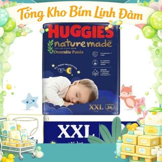 Tã/Bỉm Quần Huggies Nature Made ban đêm size XXL26 (cho bé >15kg)