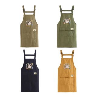 Tạp dề lông cừu ROLY, Tạp dề đầu bếp chống nước hoạt hình, Yếm nướng bánh không tay thoáng khí chống bẩn di động cho nhà bếp gia đình