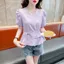 Áo sơ mi Pháp mùa hè mới dây buộc ren thời trang mỏng vừa vặn và giảm béo cho nữ