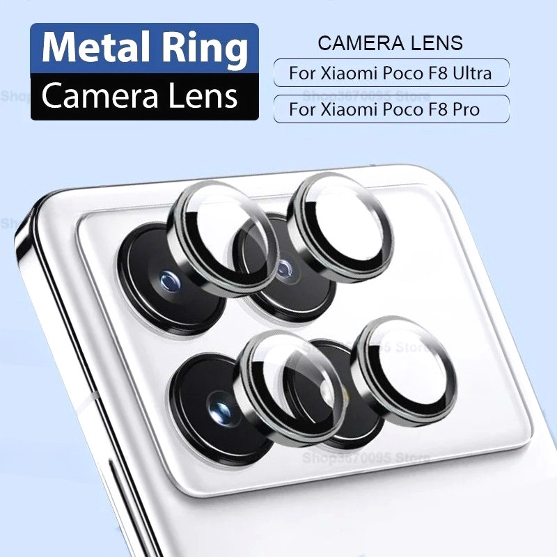 Dành Cho Xiaomi Poco M8Pro F8Ultra F8Pro Điện Thoại Camera Bảo Vệ Ống Kính Vòng Dành Cho Xiaomi Poco M8 F8 Ultra Pro C85 4G Hợp Kim Nhôm Bảo Vệ Kính Cường Lực Ống Kính Phim