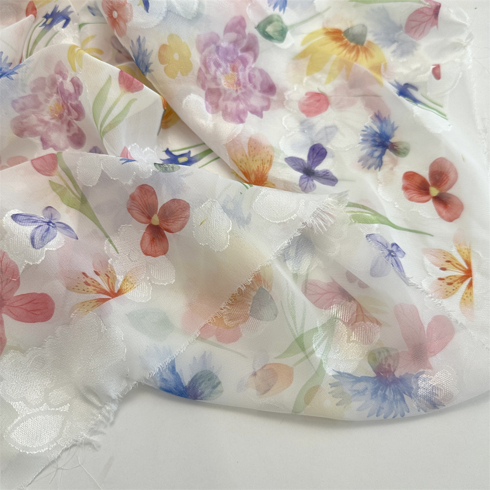Nhiều Màu Sắc Hoa In Vải DIY Handmade Mùa Hè Nữ Váy Sườn Xám Quần Áo Vải Bán thấm Voan Thanh Lịch TJ23502