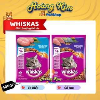WHISKAS 400g - Thức ăn hạt có nhân cho mèo cá biển và cá thu __ Whiskas Hạt Gói 400g __