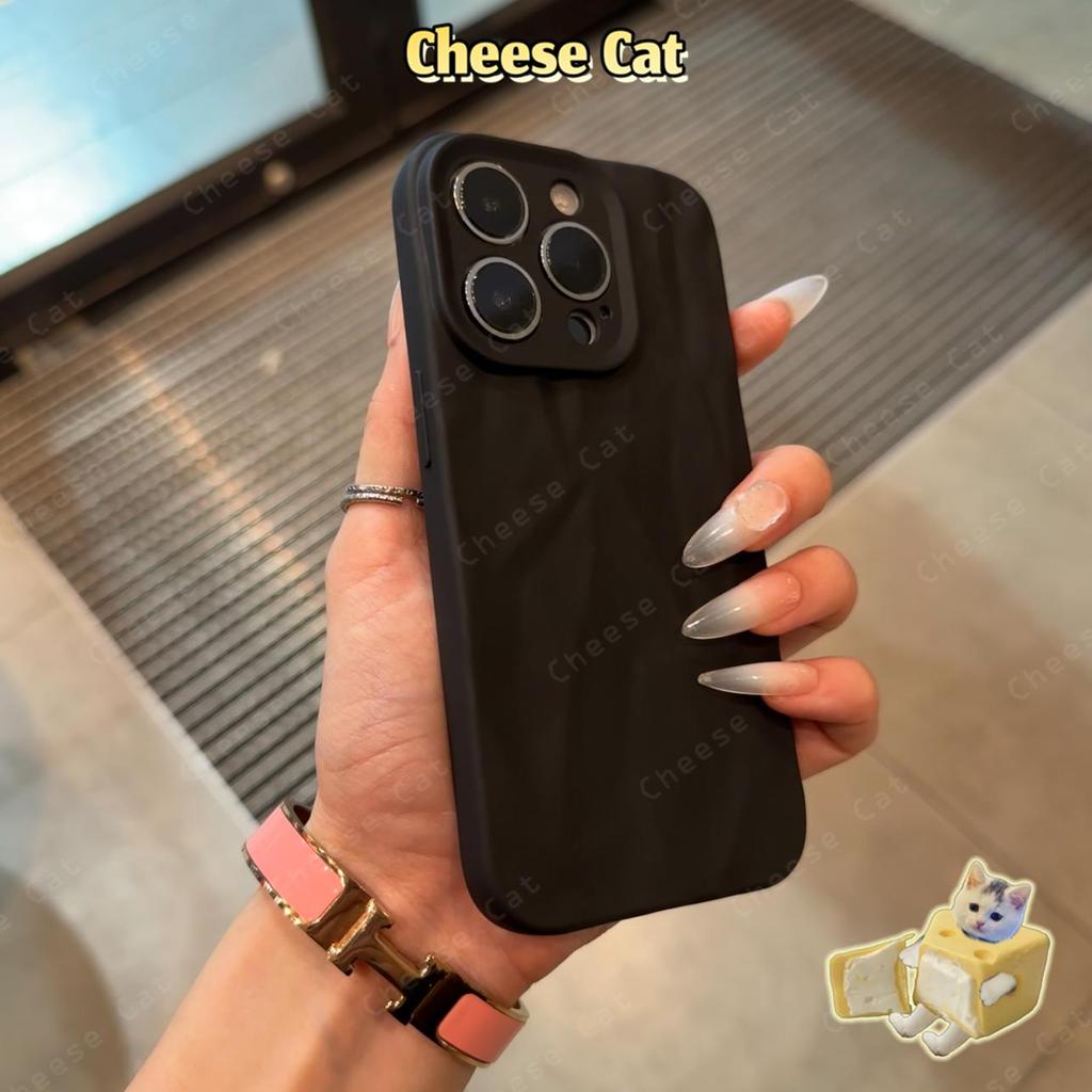 Ốp lưng iphone nếp gấp 7 8 Plus Xs 11 12 13 14 15 Pro Max/Plus/Pro Max 17 Air 16 Plus Ốp điện thoại mềm mờ xếp nếp