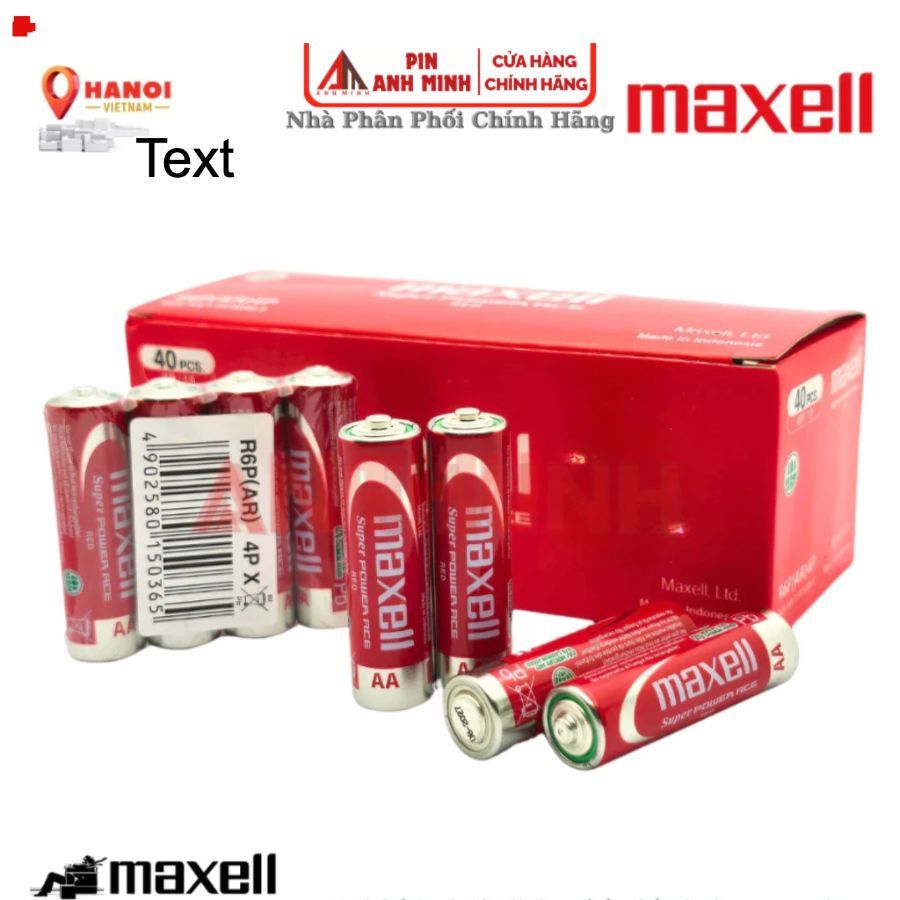 Hộp 40 viên Pin Tiểu AA / 2A  Maxell Super Power Ace / Eveready R6P 1.5V Chất Lượng Cao, Siêu Bền