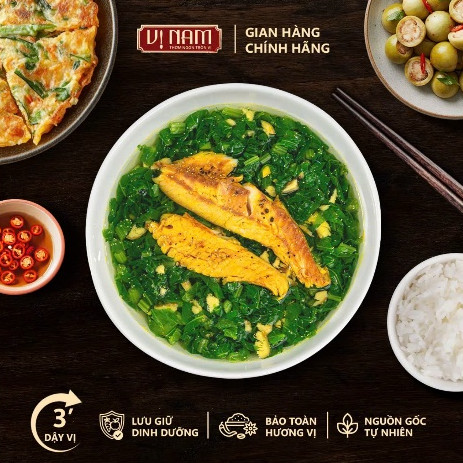 Canh Cải Cá Rô Sấy Thăng Hoa Ăn Liền Vị Nam - Hộp 6 viên - Canh lười, Tiện ích, Đậm vị Thơm ngon