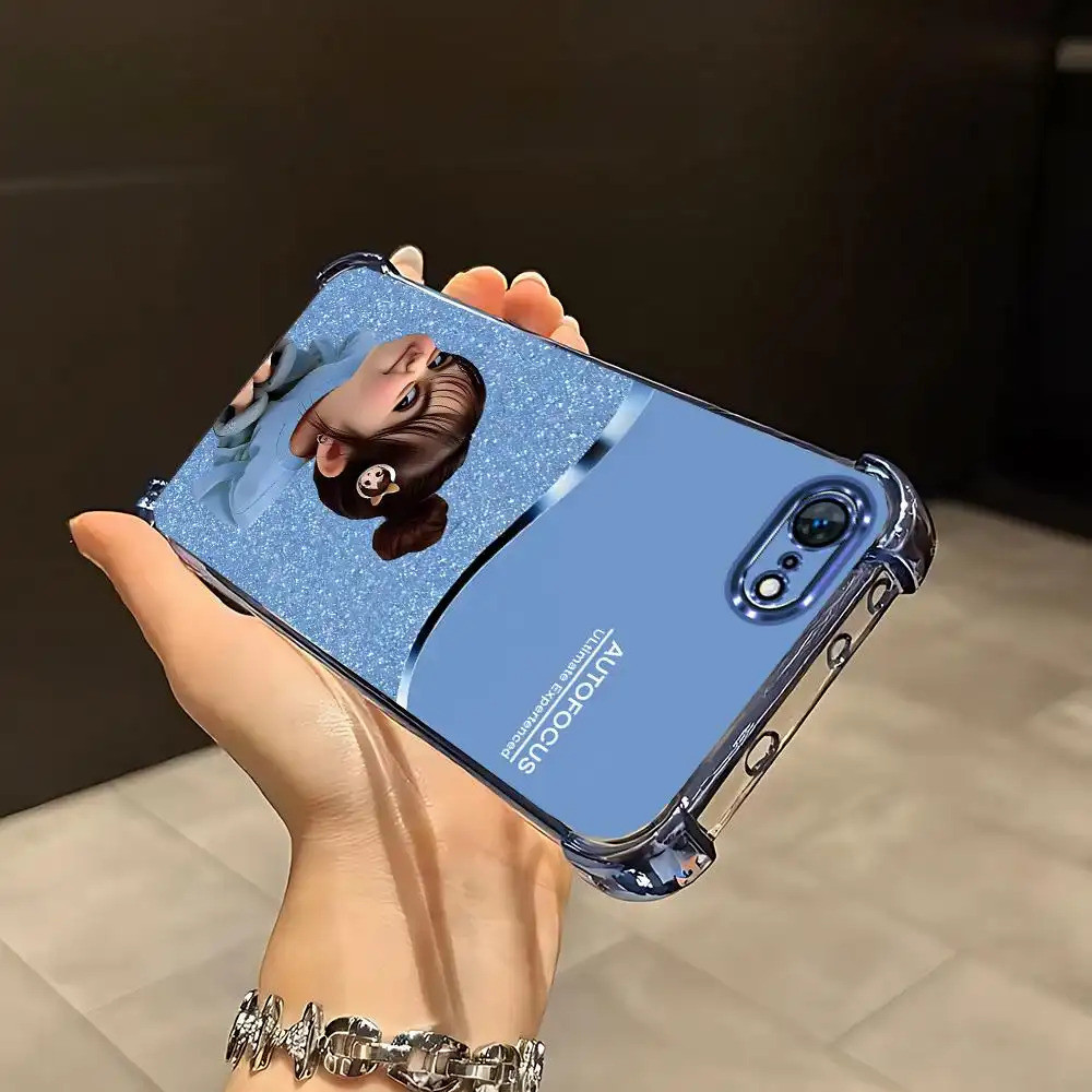 Ốp TPU trong suốt cho iPhone 8 nữ, thiết kế mới, giá hợp lý, bền, chống rơi trượt, hạn chế vân tay