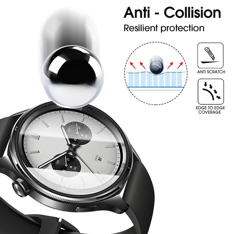1-3 Chiếc Bảo Vệ Màn Hình Cho Xiaomi Watch S5 S4 Sport 46mm 47mm 41mm HD Trong Suốt Kính Cường Lực Cho Xiaomi Watch S3 S2 S1 Pro 46mm 42mm Hoạt Động Cong Cạnh Đen Phim Kính
