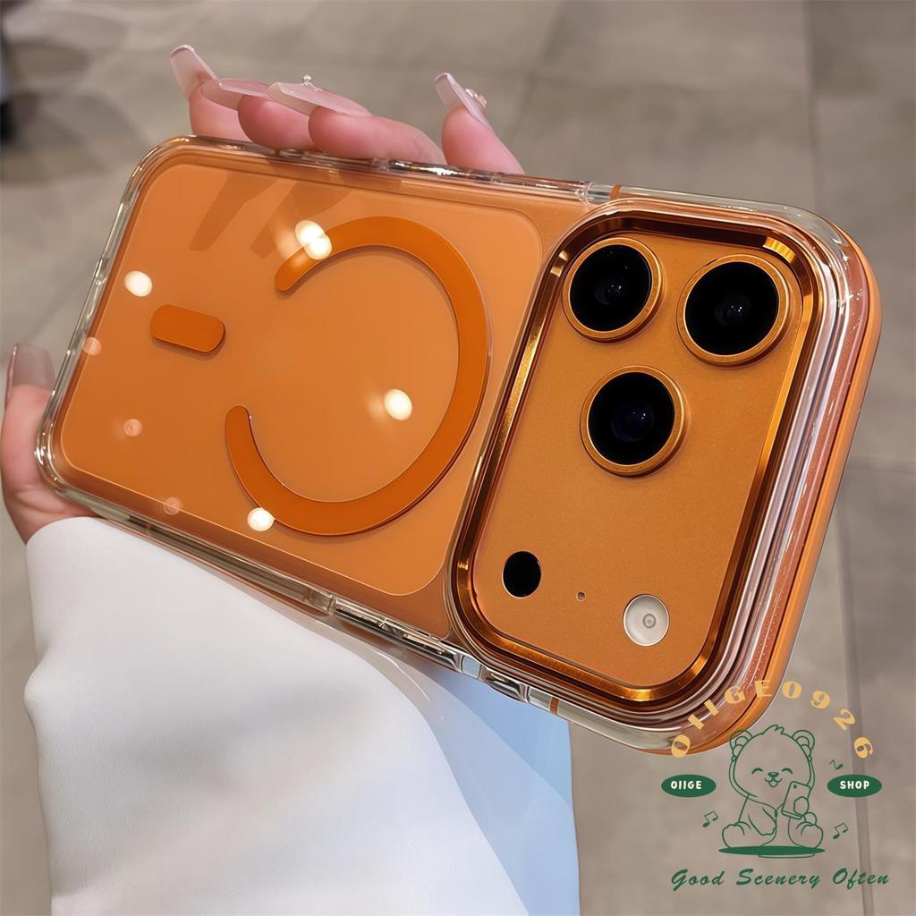 【 Ốp lưng iPhone17 】 Vỏ điện thoại từ tính acrylic pha lê màu iphone17 Pro Max 16 15 14 13 12 cho vỏ iPhone Vỏ mềm silicon TPU chống sốc