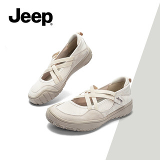 JEEP Retro Mary Jane Giày Nữ Dây Đeo Chéo Ballet Đế Mềm Nông Miệng Thoải Mái Giày Thể Thao Thông Thường