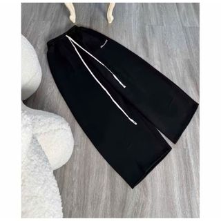 Sét Bộ quần rộng da cá dài xám tiêu   + Áo croptop tăm lạnh hình con CÚ-CHANG31588