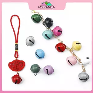 Mặt dây chuyền chuông nhiều màu sắc với kích thước từ 14 đến 22 mm, phù hợp làm DIY móc khóa và phụ kiện cho thú cưng (50 miếng)
