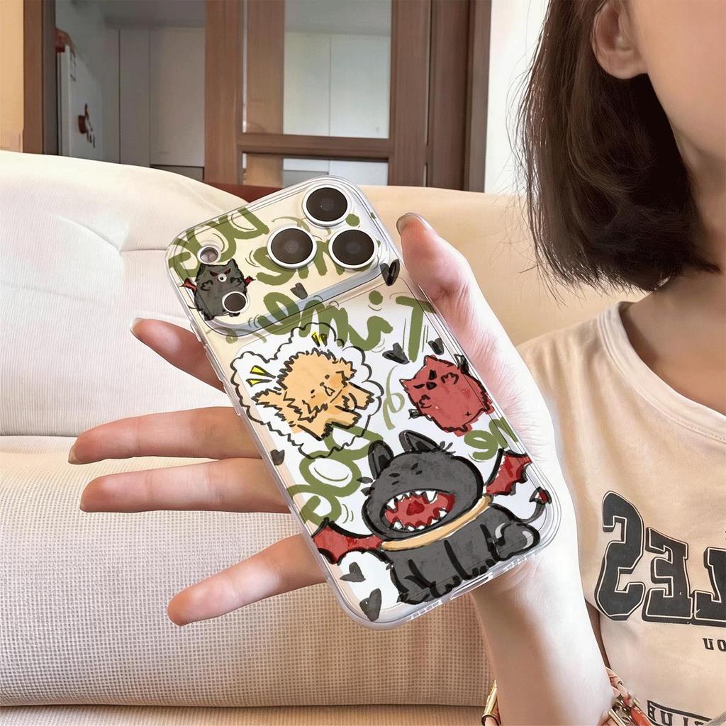 Thiên thần ma quỷ chóphù hợp với16vỏ ốp điện thoại iPhone17Air vỏ không gian14/13/11Pro
