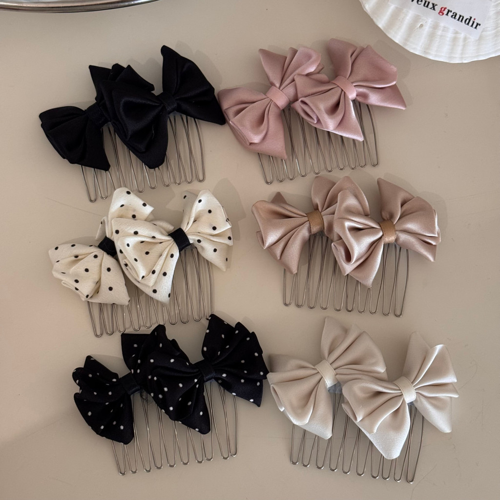 Kẹp tóc nơ Satin ngọt ngào cho nữ
