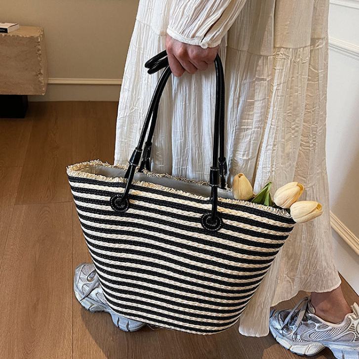 ANCO 2026 Xuân/Hè Mới Khối Lượng Lớn Nhiếp Ảnh Dệt Một Vai Tote Túi Du Lịch Đa Năng Cho Phụ Nữ Đi Biển
