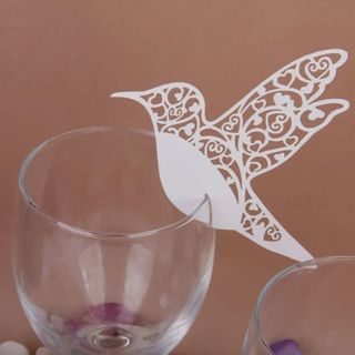 [PEASEE] 50 Cái / gói Humming Birds Place Cards, Hummingbird Birds Cardstock Thiệp Bàn Cưới, Thẻ Ghế Bướm Rỗng Thanh Lịch Trang Trí Đám Cưới