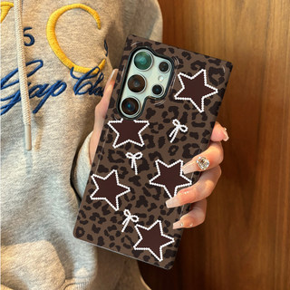 Ốp bảo vệ họa tiết Leopard Print Stars phù hợp cho Samsung s26 s26ultra s22u s23 plus s23FE s24 s25 plus A55 A56 A36 ốp điện thoại di động