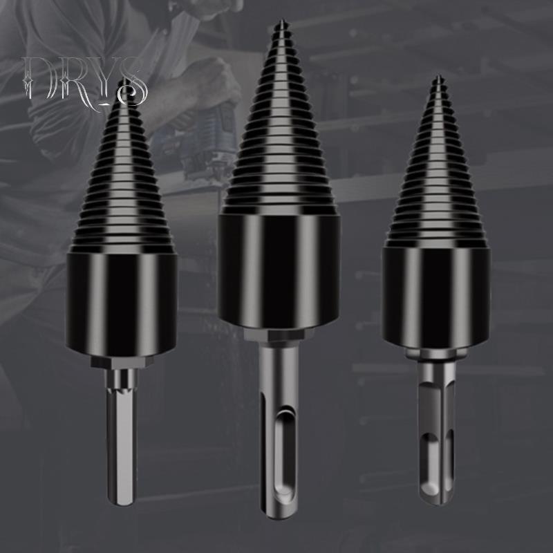 (TFT) Dụng cụ chia mũi khoan gỗ củi xẻ xẻ hình nón Bộ chia gỗ MỚI