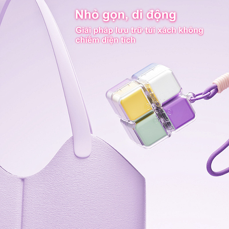 Hộp Chia Thuốc Nam Châm 8 Ngăn【Dây Đeo】- Chống Ẩm, Kín Khí, Nhỏ Gọn, Tiện Mang Theo Du Lịch